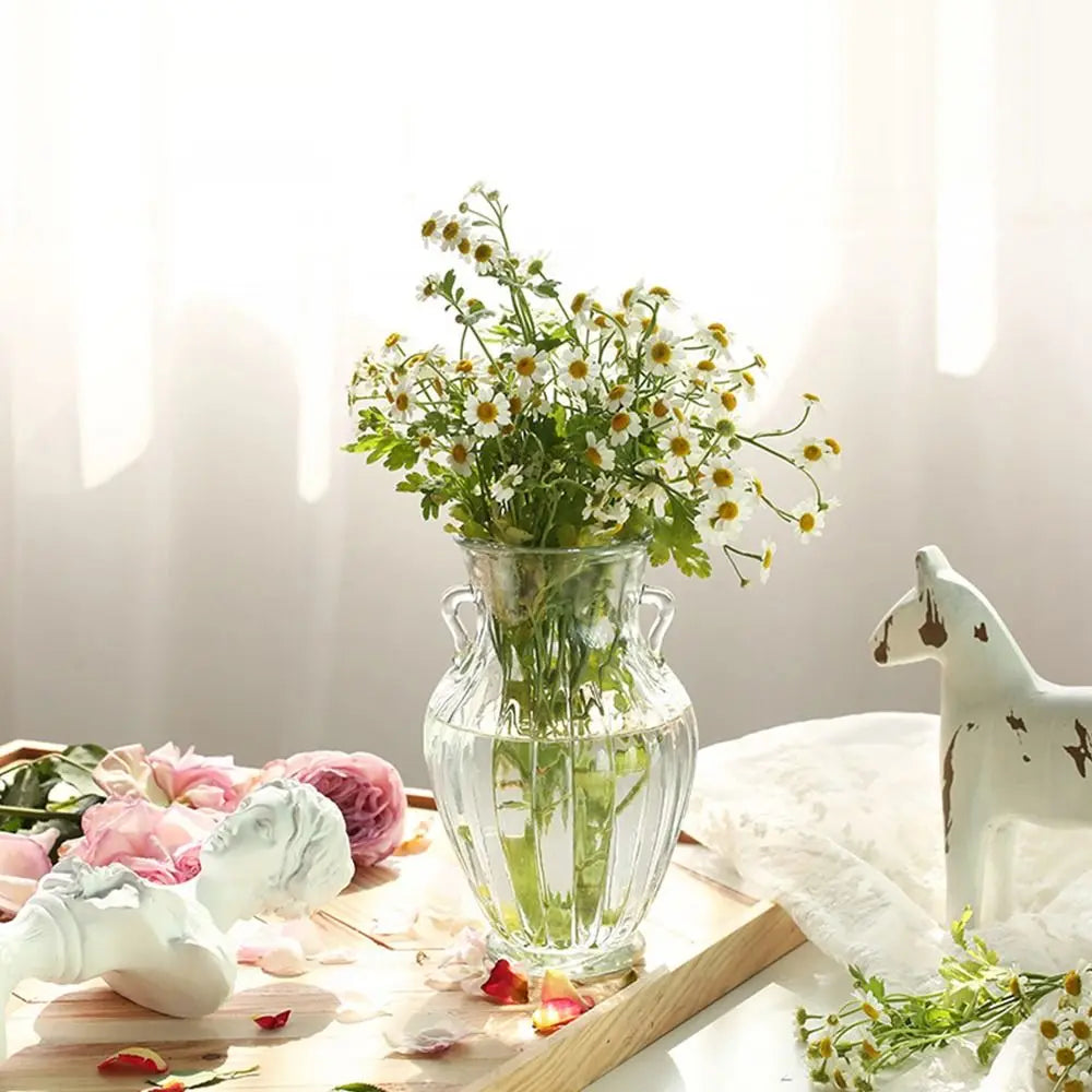 Retro Hydroponic Transparent Glass Vase — INS Style Flower Vase for Desktop, Home, Wedding & Party Decoration