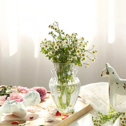 Retro Hydroponic Transparent Glass Vase — INS Style Flower Vase for Desktop, Home, Wedding & Party Decoration