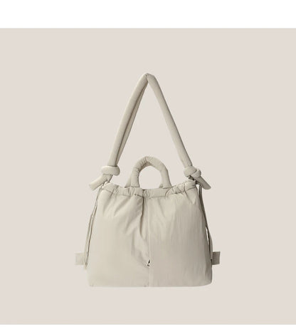 2023 Casual Nylon Padded Tote Bag – Soft Puffer Shoulder & Crossbody Handbag for Women, Large Capacity Vintage Design