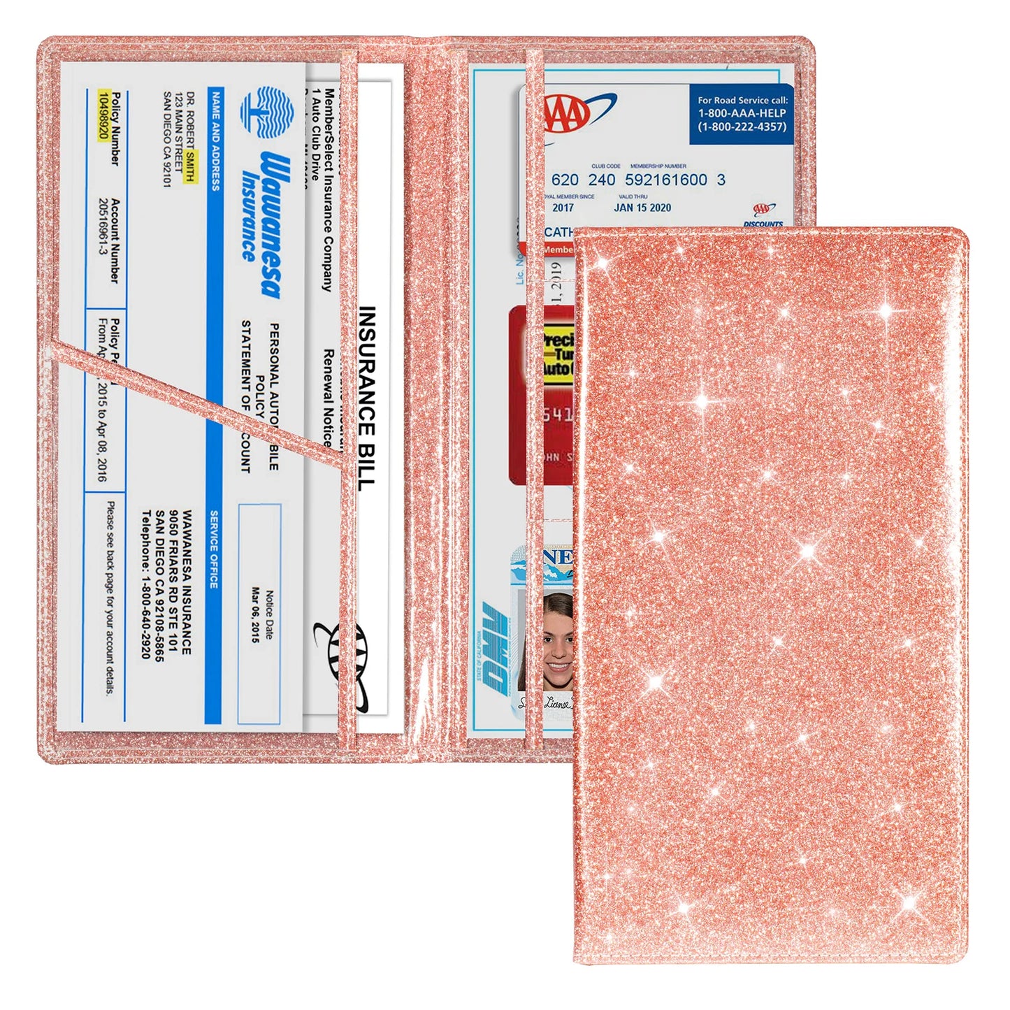 Car Registration & Insurance Card Holder — Vehicle License Document Organizer for Glove Box Compartment