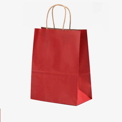 25/50pcs Brown Kraft Paper Gift Bags with Handles – Wedding, Birthday, Party Favor & Small Business Grocery Bags