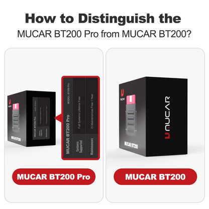 MUCAR BT200 OBD2 Automotive Diagnostic Scanner – Bluetooth/WiFi Car Tool with 15 Reset Functions