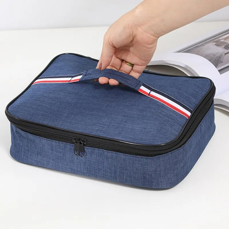 Large Capacity Insulated Lunch Box Bag: Portable Flat Tote for Working and Hiking - Food Delivery Cooler