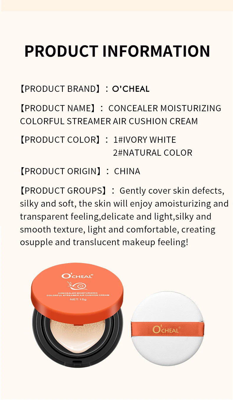 OCHEAL Whitening BB Cream – Face Foundation Concealer & Air Cushion Makeup for Girls, Original Facial Beauty Cream