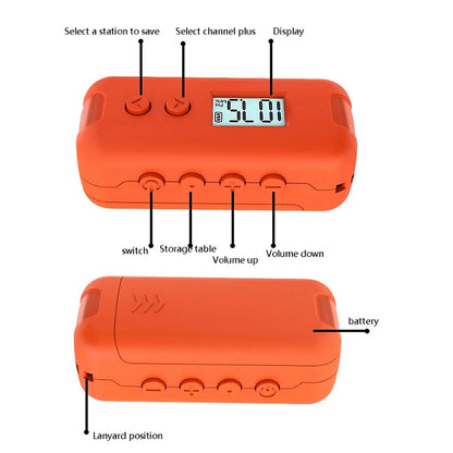 Mini Pocket FM Radio 50–108MHz – Portable Handheld Audio Receiver with LCD Display for Outdoor Sports