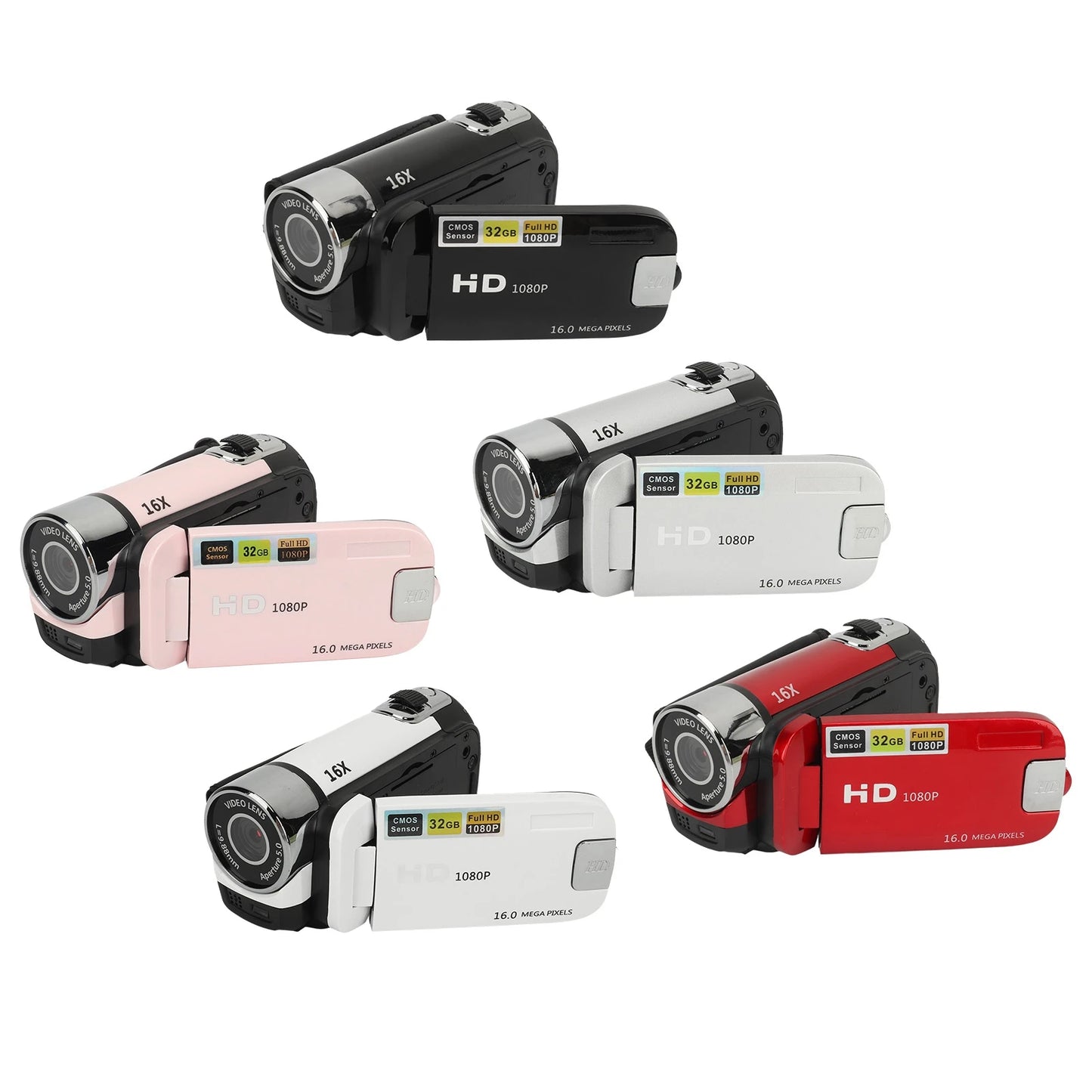 D90 1080P 16MP Digital Camera – 2.4" Rotatable Screen, 16X Zoom, HD Video Recorder with Fill Light
