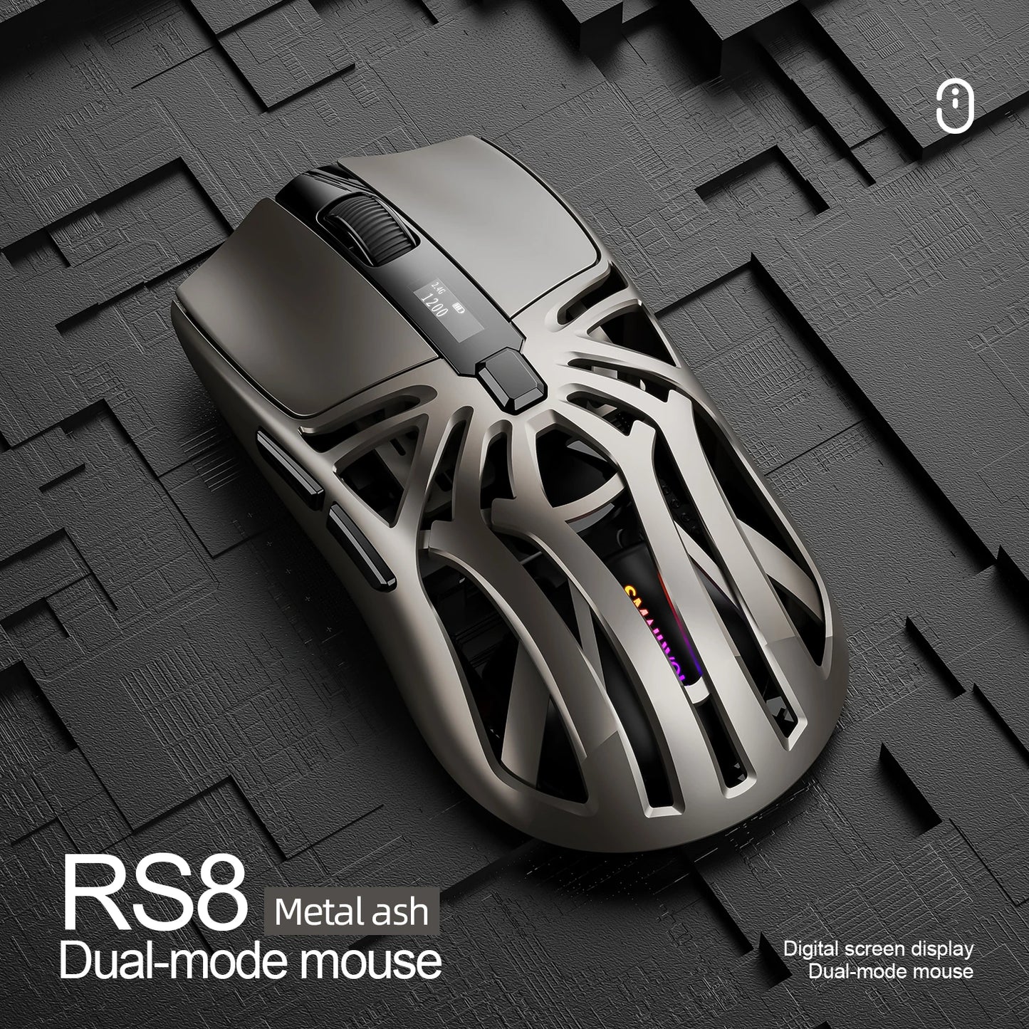 SmailWolf RS8 Wireless Gaming Mouse – Bluetooth & 2.4G, Lightweight E-Sports Mouse, 10,000 DPI, Triple Mode