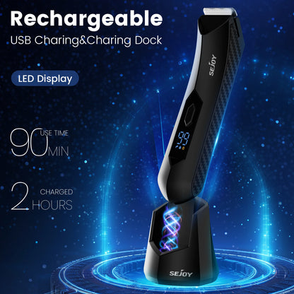 Sejoy Professional Men’s Hair Clippers – Electric Trimmer for Beard, Body, Groin & Pubic Hair Shaving