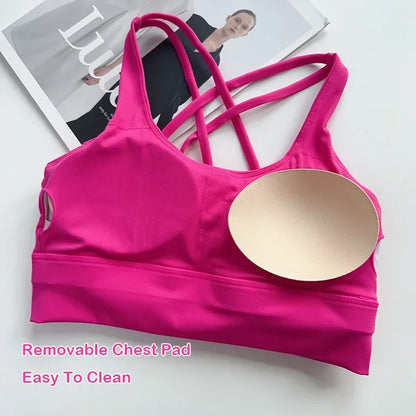 Women’s Sexy Crossback Yoga Sports Bra — Breathable, Quick-Dry, Shockproof Fitness & Running Bra