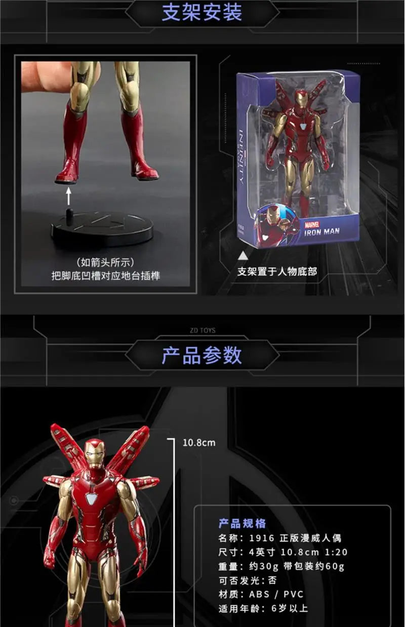 ZD Toys Avengers Legends Action Figures – Iron Man, Spider-Man, Thor, Captain America, Thanos, Hulk, War Machine Gift Set