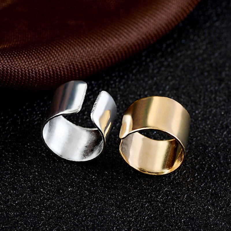 Simple Long Tube Geometric Stainless Steel Ear Cuff — Non-Piercing Jewelry for Men & Women Daily Wear
