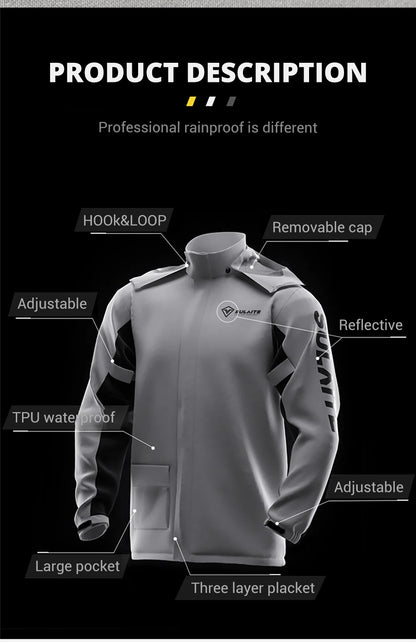 Waterproof Motorcycle Raincoat Suit – Men & Women Moto Raincoat Jacket & Pants Set for Bikers