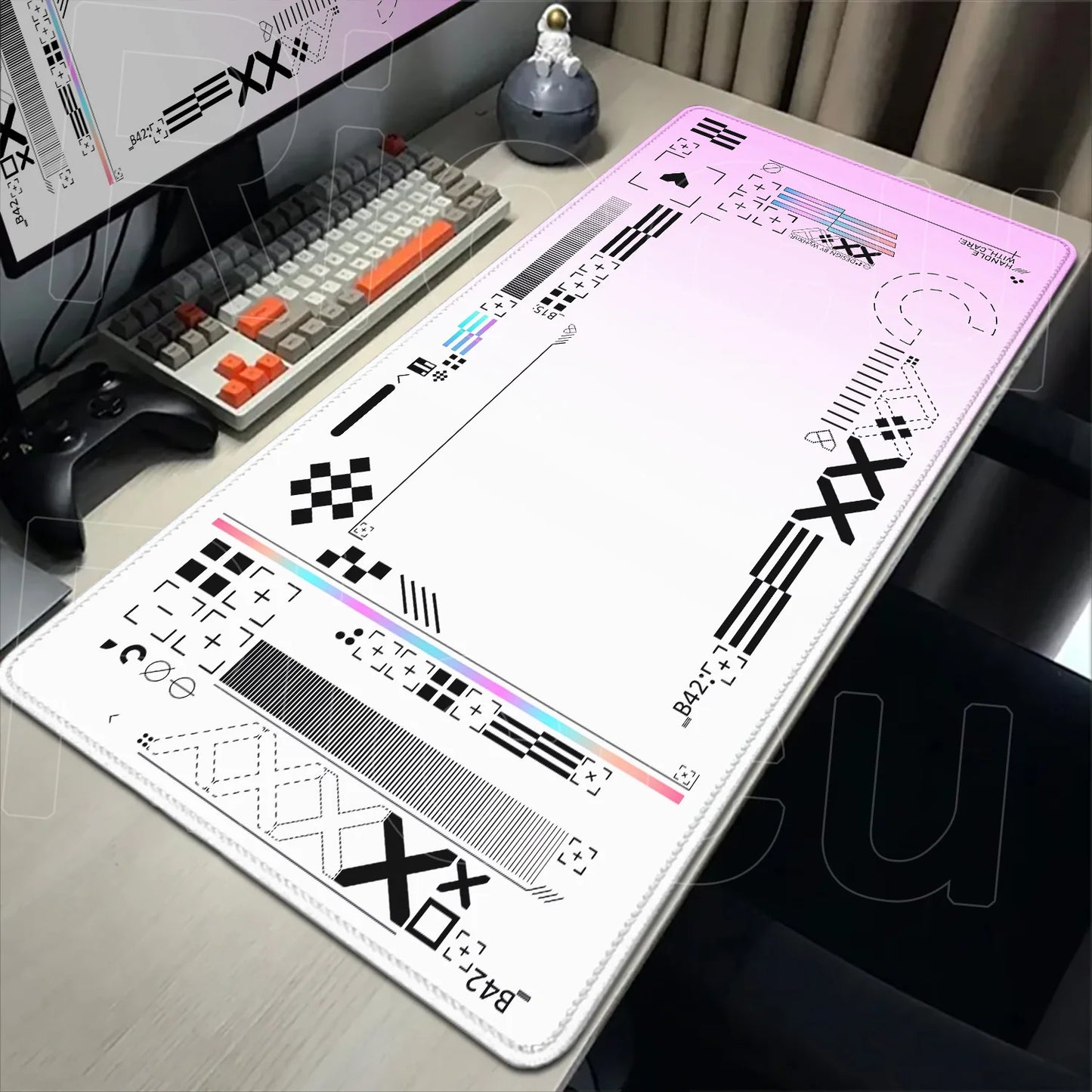 Cartoon Pink CSGO Gamer Mouse Pad – 400x900mm Anti-Slip Rubber Desk Mat for Keyboard & Gaming Accessories