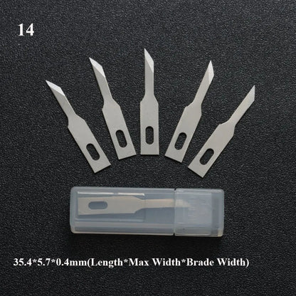 10pcs Non-Slip Metal Craft Knife Blades – Precision Engraving & Cutter Tools for PCB Repair & Mobile Phone Scalpel
