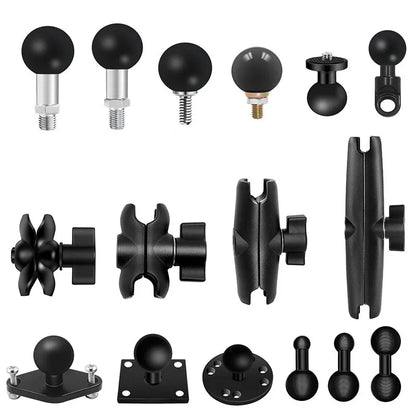 1" Ball Head Car & Motorcycle GPS Holder Mount – 10mm Base for GoPro, Yi, Insta360 & Phone Accessories