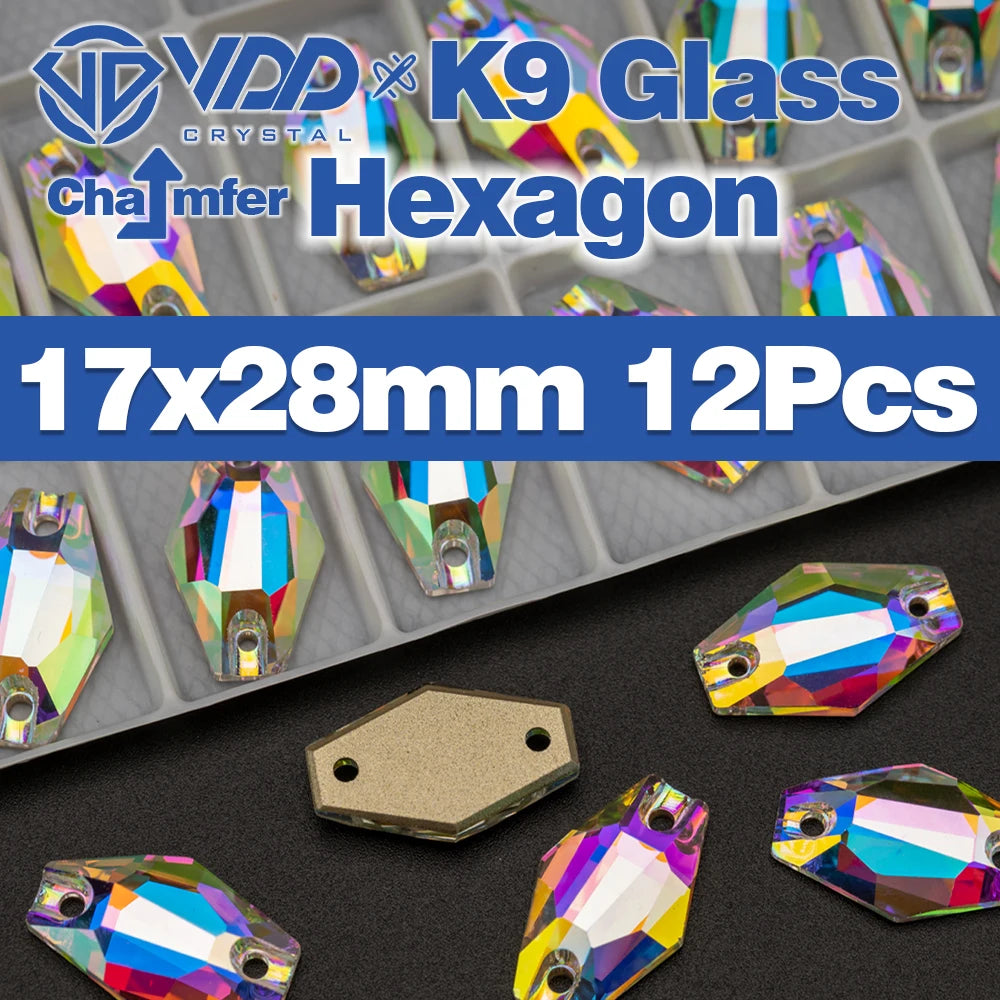 AAAAA K9 Glass Sew-On Rhinestones - AB Crystal Flatback Stones for Wedding Dress & Clothing Accessories