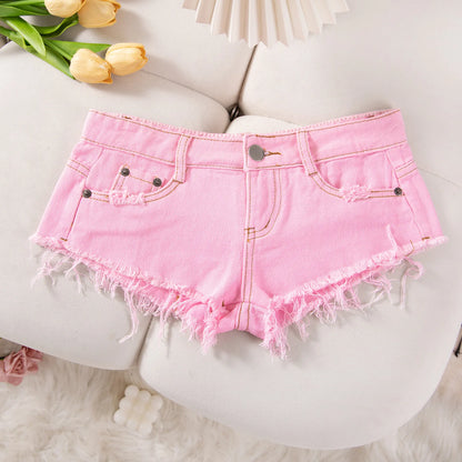 25# Summer Fashion Low-Waist Ripped Denim Shorts — Sexy Hot Pants & Booty Jeans for Women