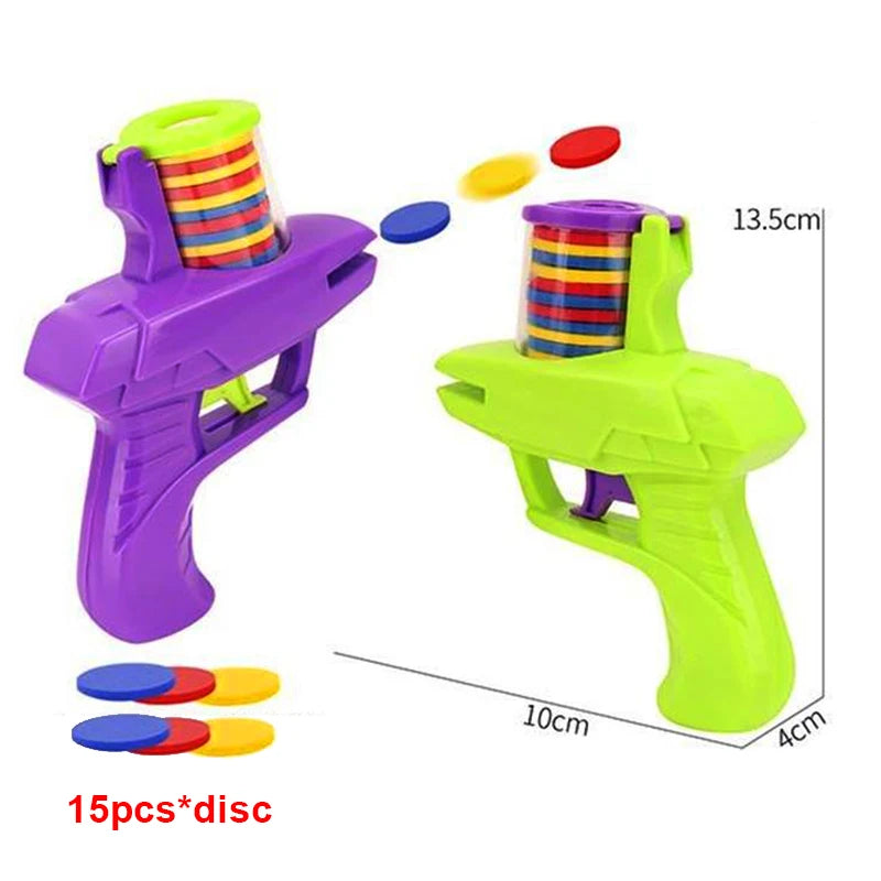 Kids Foam Disc Gun Toy – Outdoor Flying Disc Shooting Launcher for Parent-Child Interactive Play