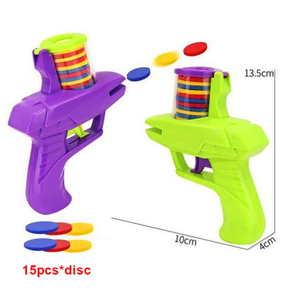 Kids Foam Disc Gun Toy – Outdoor Flying Disc Shooting Launcher for Parent-Child Interactive Play