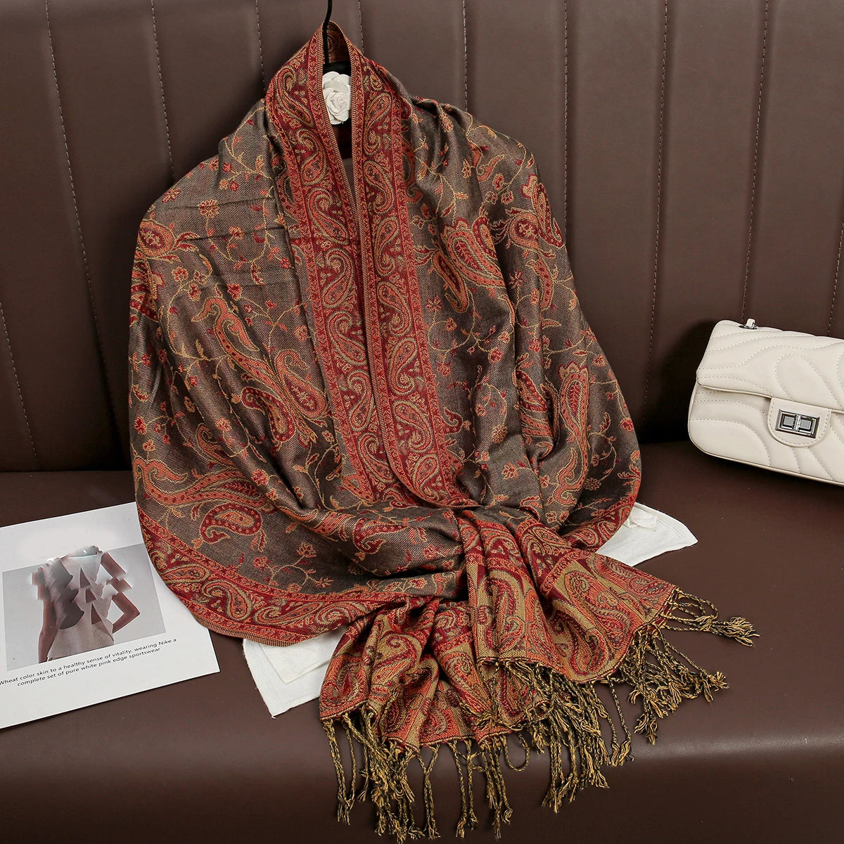 Luxury Autumn Cashmere Pashmina Shawl – Warm Winter Scarves for Women, Printed Cotton Foulard Stole Scarf 2023