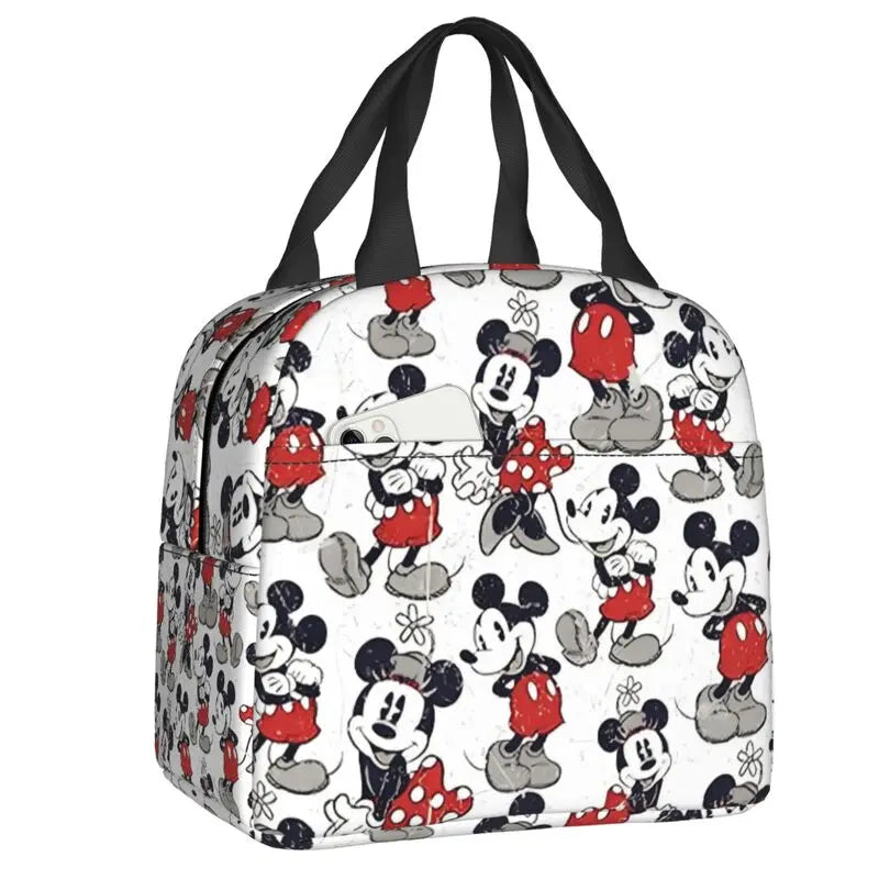 Custom Mickey Mouse Insulated Lunch Bag – Cartoon Thermal Cooler Lunch Box for Kids, Men & Women School Tote