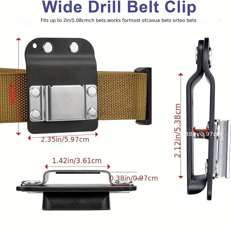 Clip-On Tool Belt with Drill Holder – Portable Hook Holster for Cordless Drill, Nailer, Tape Measure & Hand Tools