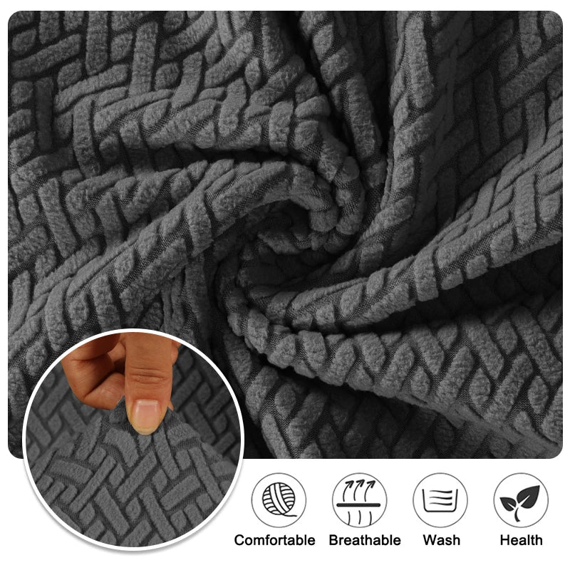 Jacquard Thick Stretch Sofa Cover – Elastic Slipcover for Armchair, L-Shaped & 1–5 Seater Couch Living Room Protector