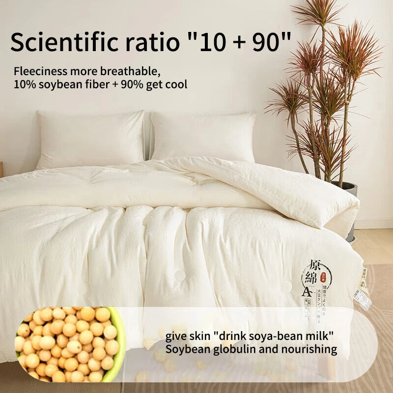 Raw Cotton Soybean Quilt – Thickened Spring, Autumn & Winter Bedding for Extra Warmth