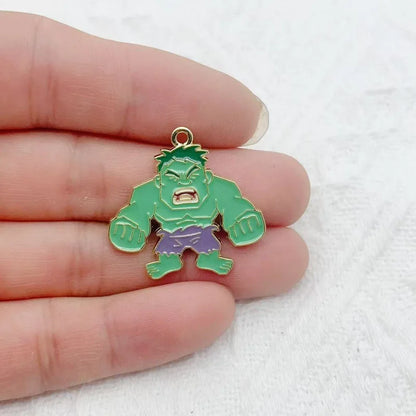 10-Piece Cartoon Alloy Pendant Set - Oil Drop Charms for DIY Earrings, Jewelry Making, and Keychain Accessories