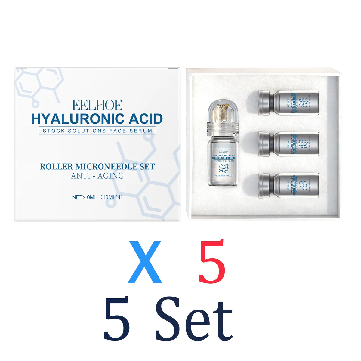 Niacinamide Microneedle Serum Kit - 0.25mm Facial Skincare Roller & 30ml Moisturizing Day Cream