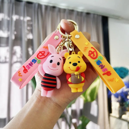Cute Cartoon Bear Figurines & Silicone Keychains - Anime Bag Charms, Backpack Pendants & Couple Gift Accessories