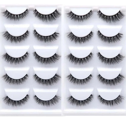 5 Pairs 3D Real Mink False Eyelashes – Soft Natural Look Eyelash Extensions for Makeup & Daily Wear