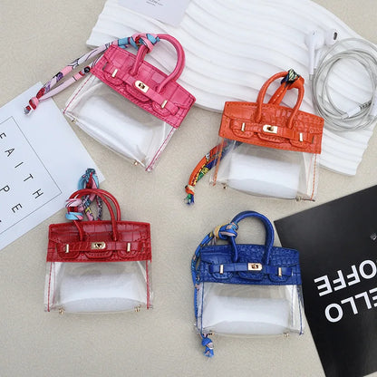 Mini Bag Keychain Pendant — Small Earphone Case & Accessory for H Family, Decorative Gift