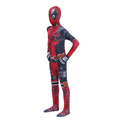 Deadpool Cosplay Costume for Kids – Superhero Roleplay Outfit with Headgear & Gloves, Halloween Party Suit