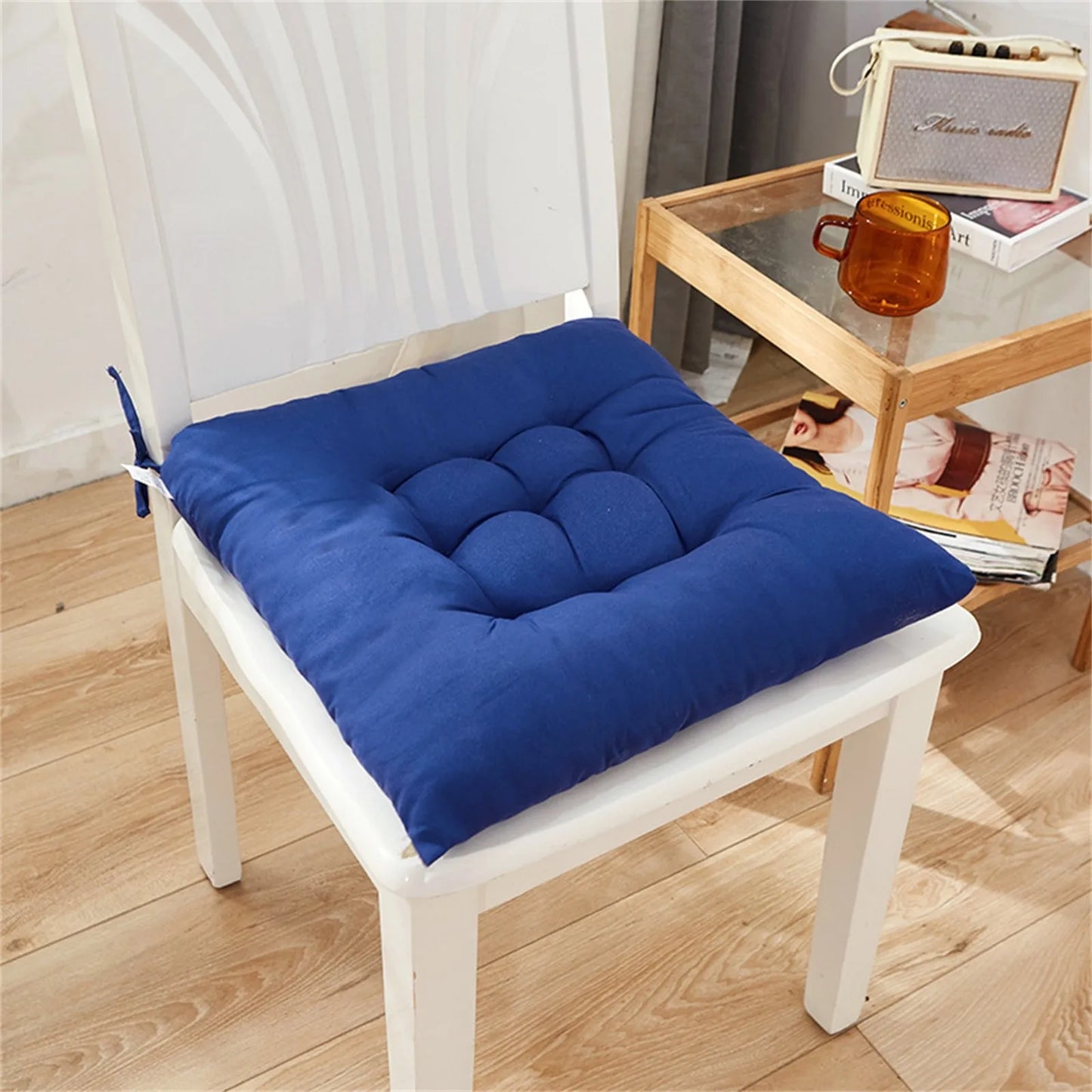 Solid Square Chair Cushion – Soft Cotton Upholstery for Office, Home, Car, and Garden Sun Lounge Seat