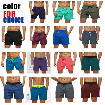 Men’s Summer Swim Shorts – Escatch Breathable Sport Board Shorts with Elastic Waist, Mesh Liner & Pockets Swimwear Beach Bermudas