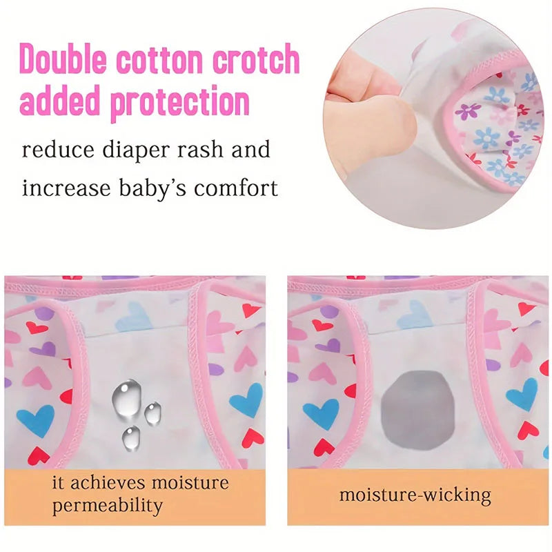 Floral Baby Girls Cotton Briefs Set - Multi-Pack Soft Toddler Panties & Kids Underwear for Ages 2-11T