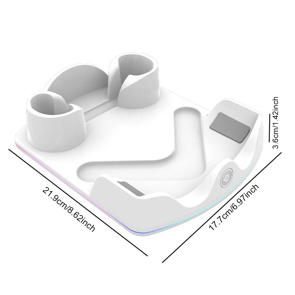 Charging Dock for Meta Quest 3S VR Headset – Fast Charging Station with RGB Light for Quest 3S, Quest 3 & Quest 2