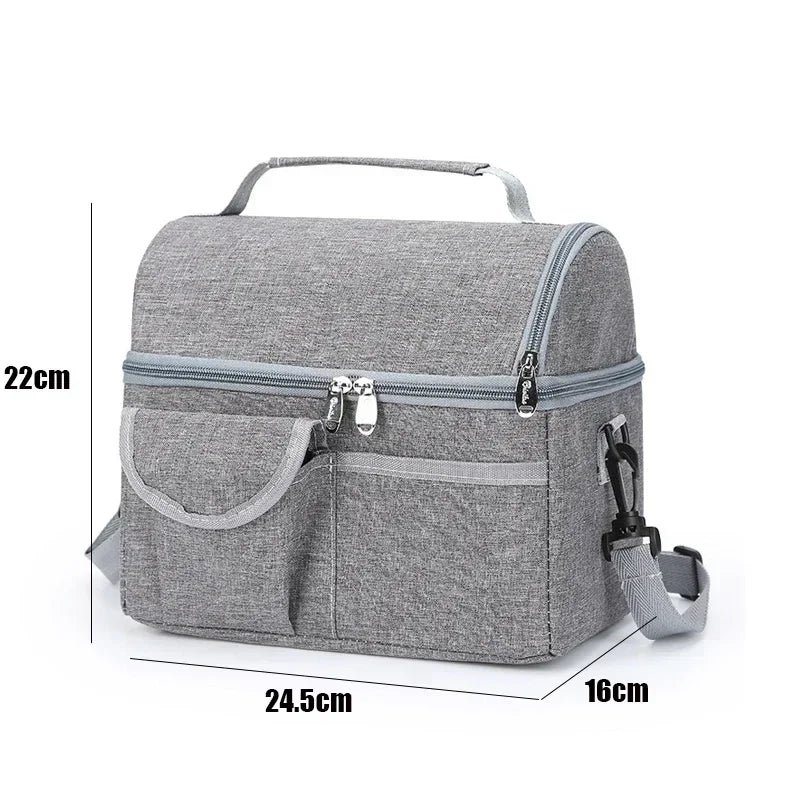 Reusable Insulated Lunch Bag 8L – Leakproof Waterproof Thermal Cooler & Warm Keeper Lunch Box for Men and Women, Multifunctional Carry Bag