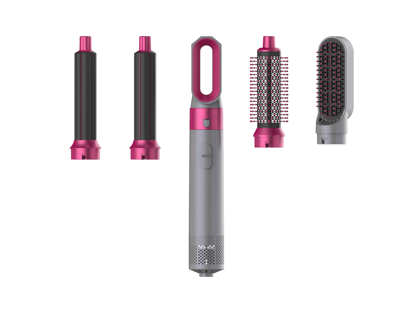 5 in 1 Low Noise Hair Styler – Professional Curling, Straightening & Drying Hot Air Brushes | 1000W