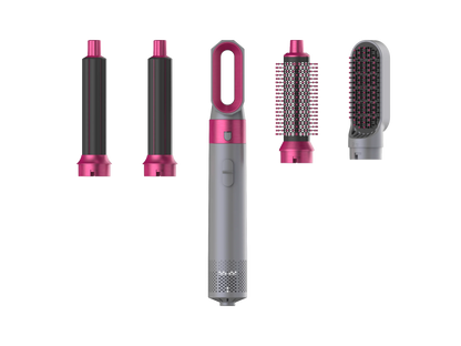 5 in 1 Low Noise Hair Styler – Professional Curling, Straightening & Drying Hot Air Brushes | 1000W