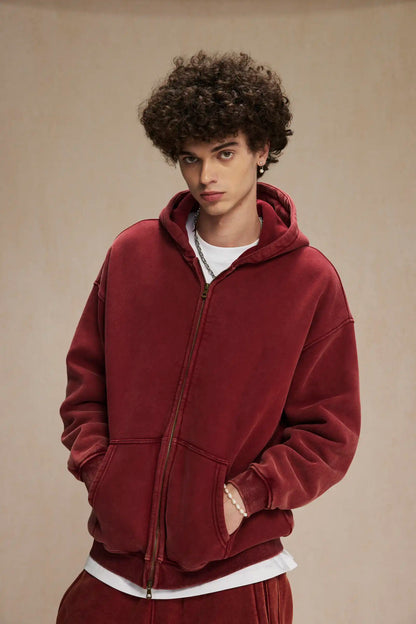 Batik Fleece Zipper Hoodie – Warm Ethnic Style Zip-Up Sweatshirt