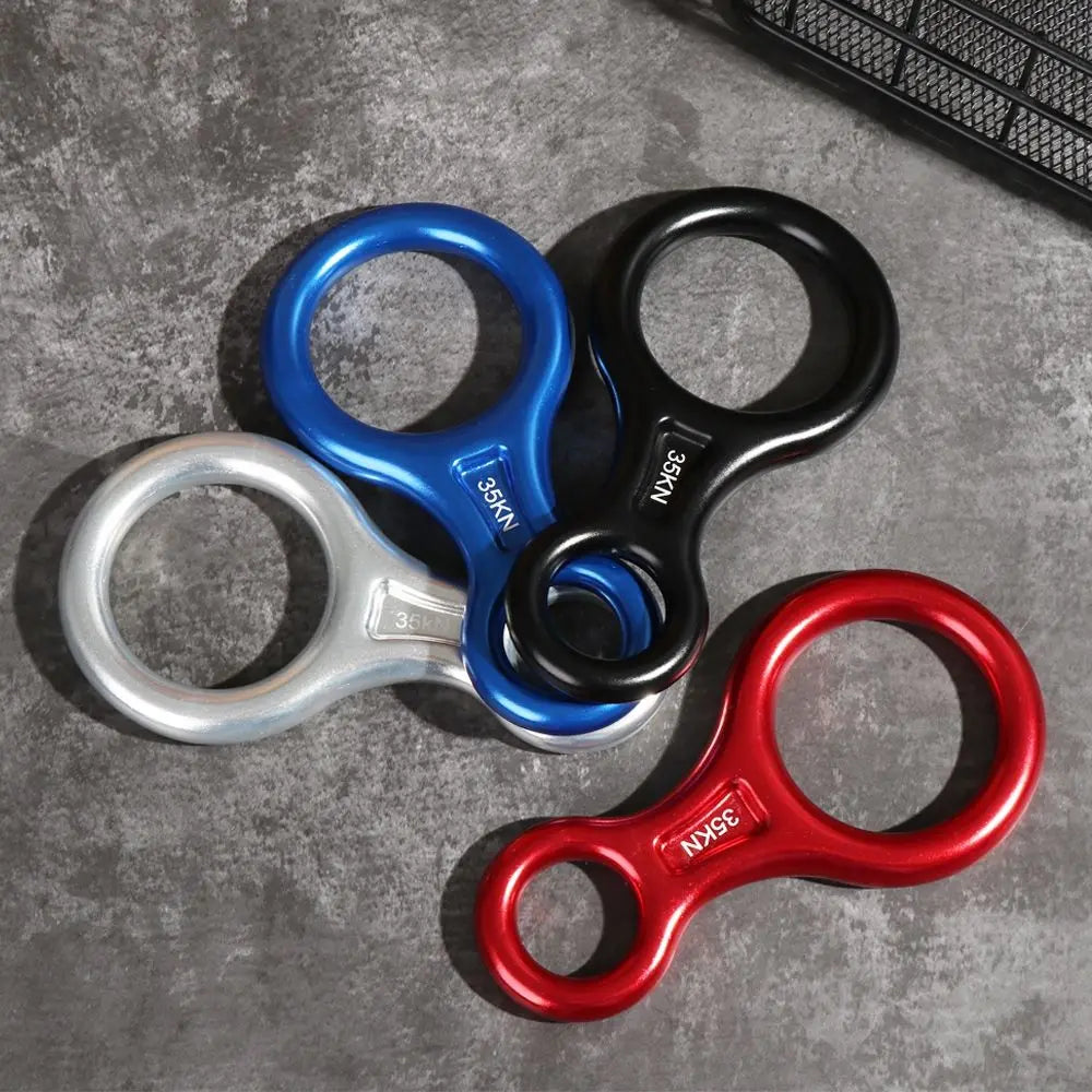 35KN Rock Climbing Descender – Figure 8 Rope Device for Downhill & Climbing Gear Equipment