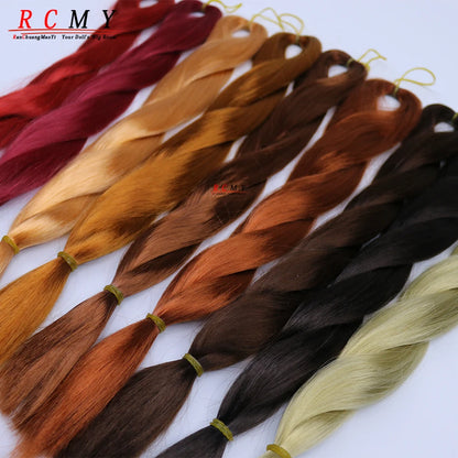 BJD/SD Reborn Doll Wig - Wine Red Milk Silk Rooting Hair Transplant Doll Hair Accessory