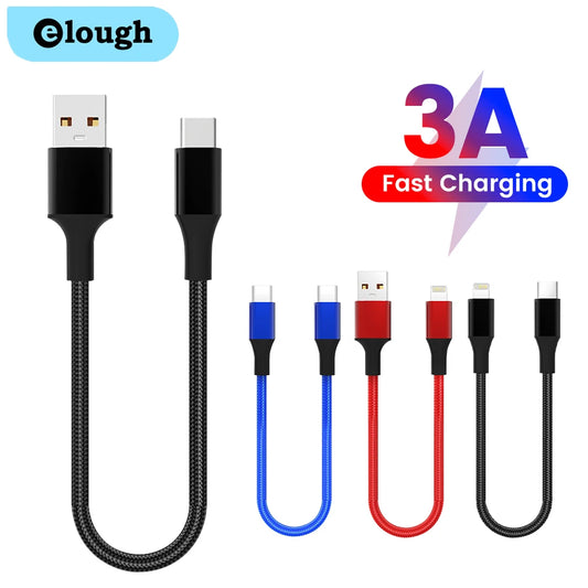 0.25m Type-C to Lightning USB Cable – Short Fast Charging & Data Cable for iPhone, Power Bank & Phones