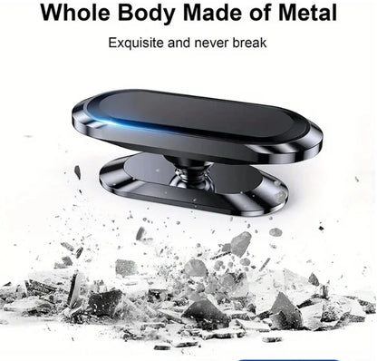 Magnetic Car Phone Holder - 360° Rotatable Mini Strip Shape Stand with Strong Metal Magnet for iPhone 14 & Huawei GPS Mount