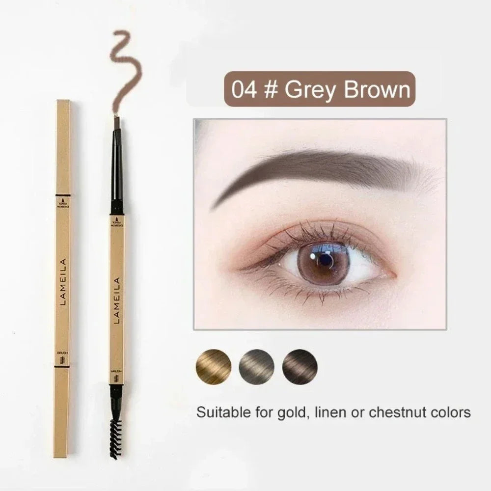 5-Color Dual-Head Eyebrow Pencil with Brush – Waterproof, Sweatproof Eyebrow Gel & Tattoo Pencil for Long-Lasting Natural Makeup