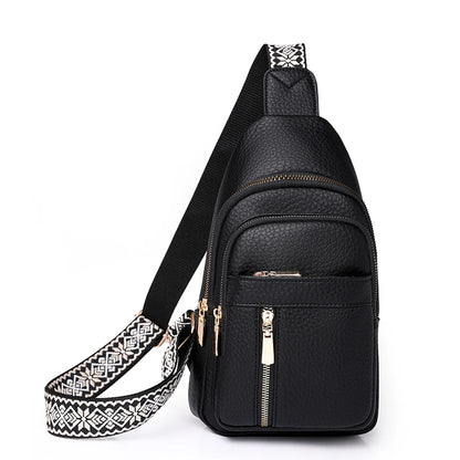 2024 New Women's PU Leather Chest Bag – Fashion Crossbody Shoulder Bag, High-Quality Casual Sac à Main