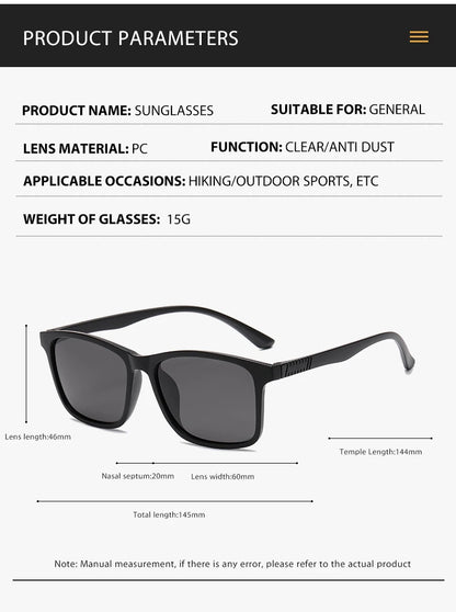 2024 New Men’s Business Polarized Square Frame Sunglasses – Fashion Outdoor Fishing & Driving Eyewear