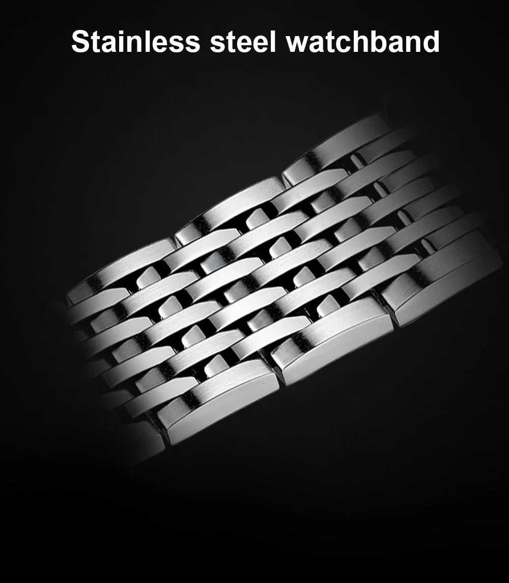 Men’s Fashion Mechanical Watch — 2023 Business Automatic Stainless Steel Luminous Designer Wristwatch